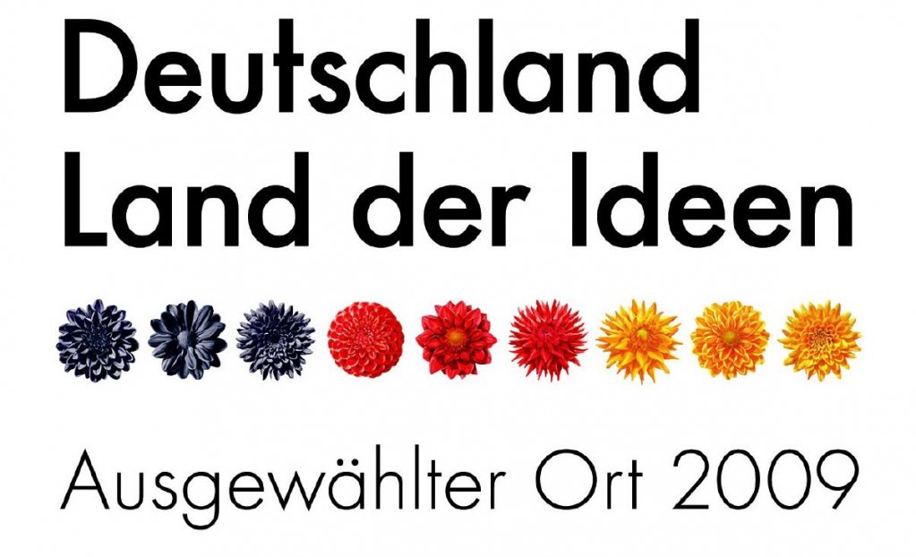 Logo mit Aufschrift: Deutschland Land der ideen - Ausgewählter Ort 2009