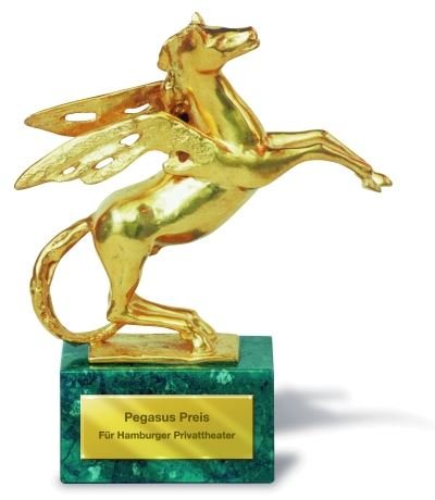 Pegasus Preis Trophähe - goldener Pegasus 
